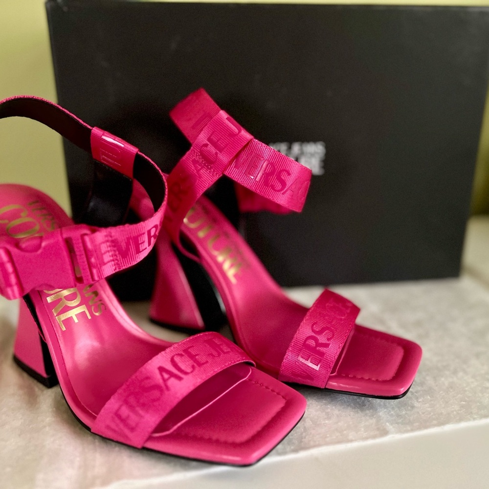 Versace Jeans Couture 110mm Logo Print Sandals